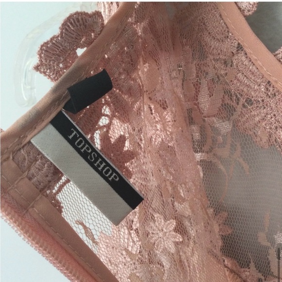 Top shop Lace Dress in Blush Pink/Peach - Picture 5 of 6
